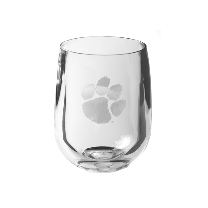 Clemson Tigers 12 oz Stemless Wine Glass