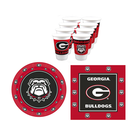 Georgia Bulldogs Decoration Party Pack: 16 Plates, Cups, and Napkins