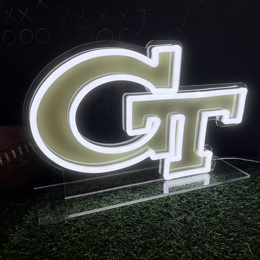 Georgia Tech Yellow Jackets Neon Tabletop Sign