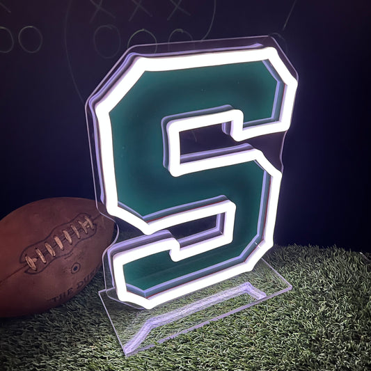 Michigan State "S" Neon Tabletop Sign