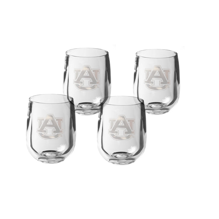 Auburn Tigers 12 oz Stemless Wine Glass
