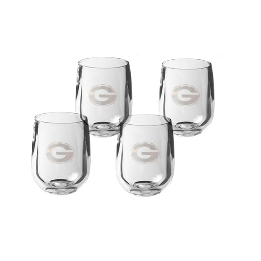 Georigia Bulldogs 12 oz Stemless Wine Glass