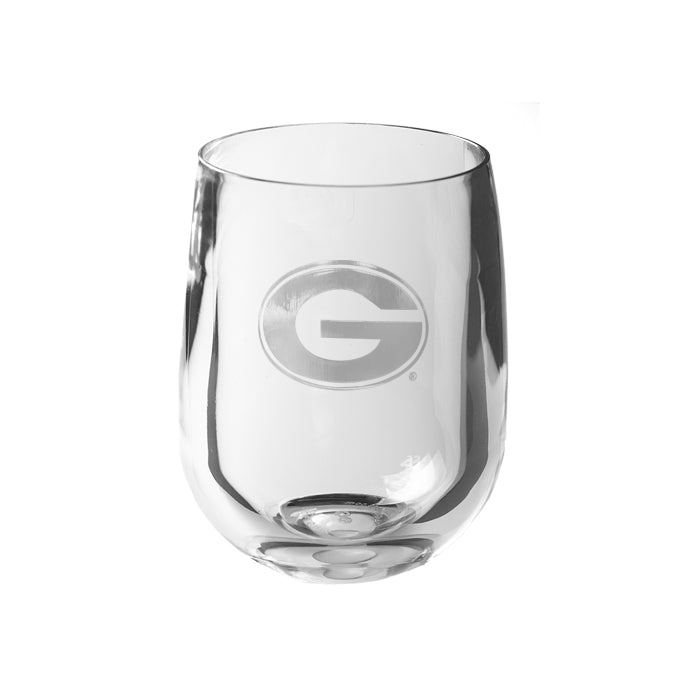 Georigia Bulldogs 12 oz Stemless Wine Glass