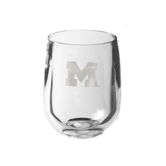 Michigan Wolverines 12 oz Stemless Wine Glass