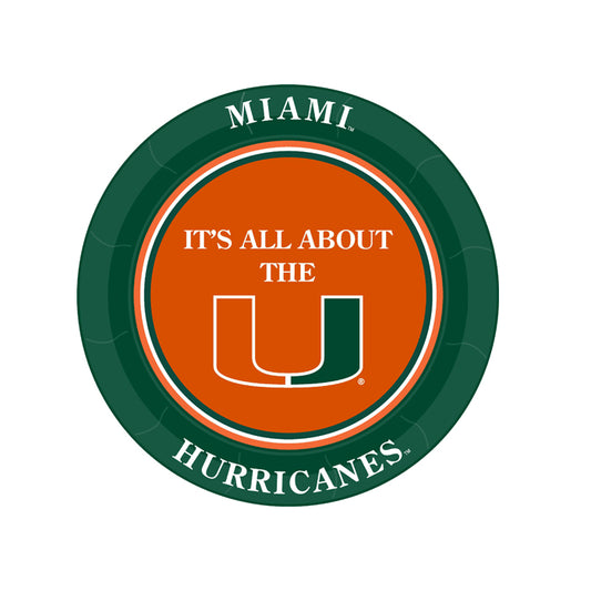 Miami Hurricanes 9" Plates