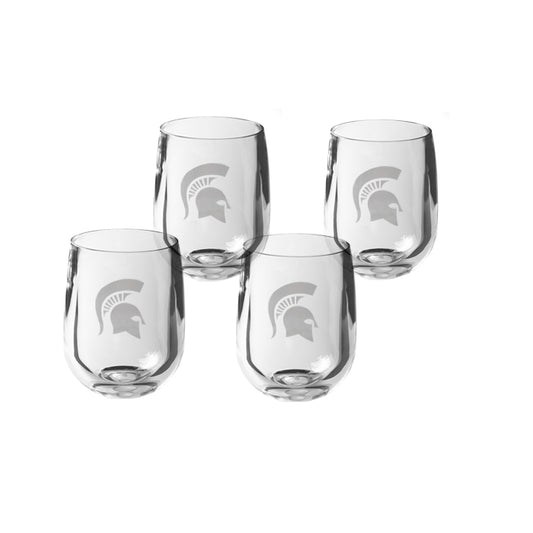Michigan State Spartans 12 oz Stemless Wine Glass