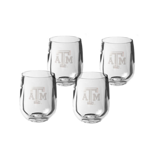 Texas A&M Aggies 12 oz Stemless Wine Glass